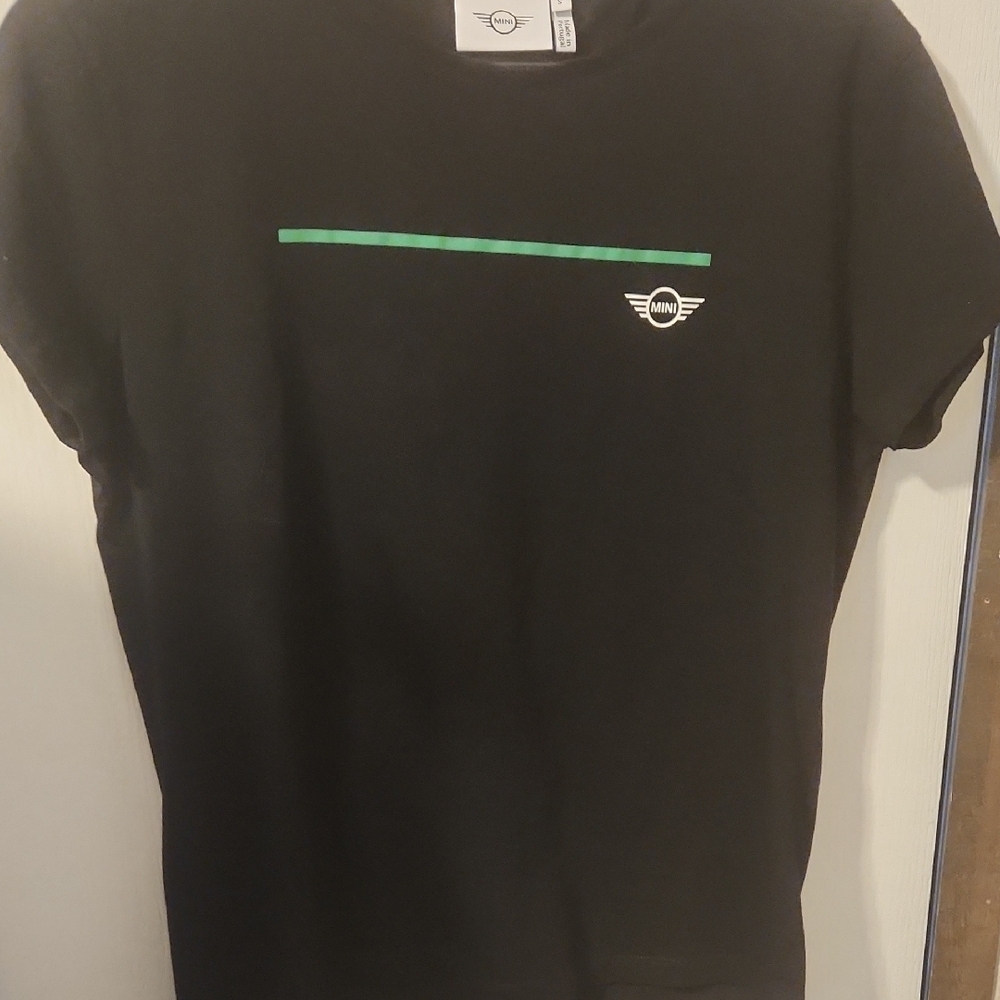 Black T-Shirt with Green Accent